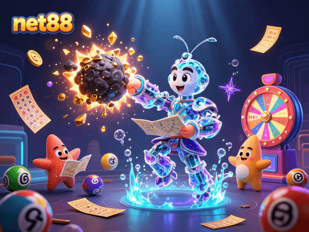 Experience the excitement of net88 with vibrant, colorful casino elements and action-packed gaming.