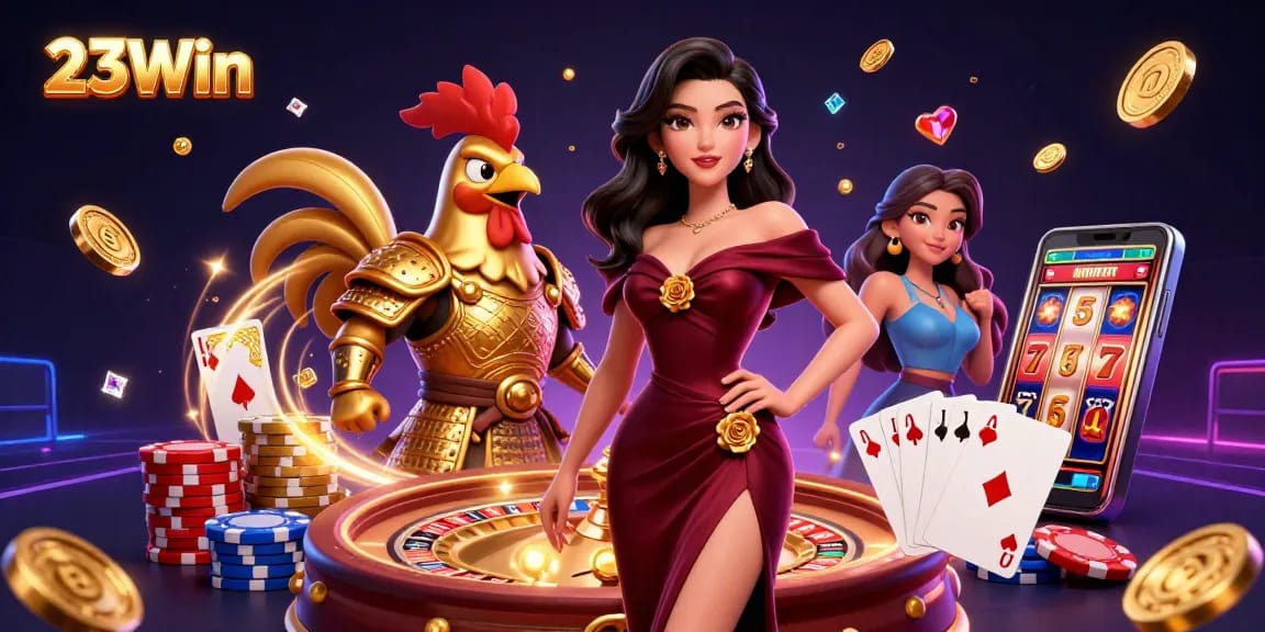 Engage in thrilling gaming experiences with 23Win while enjoying vibrant casino elements.