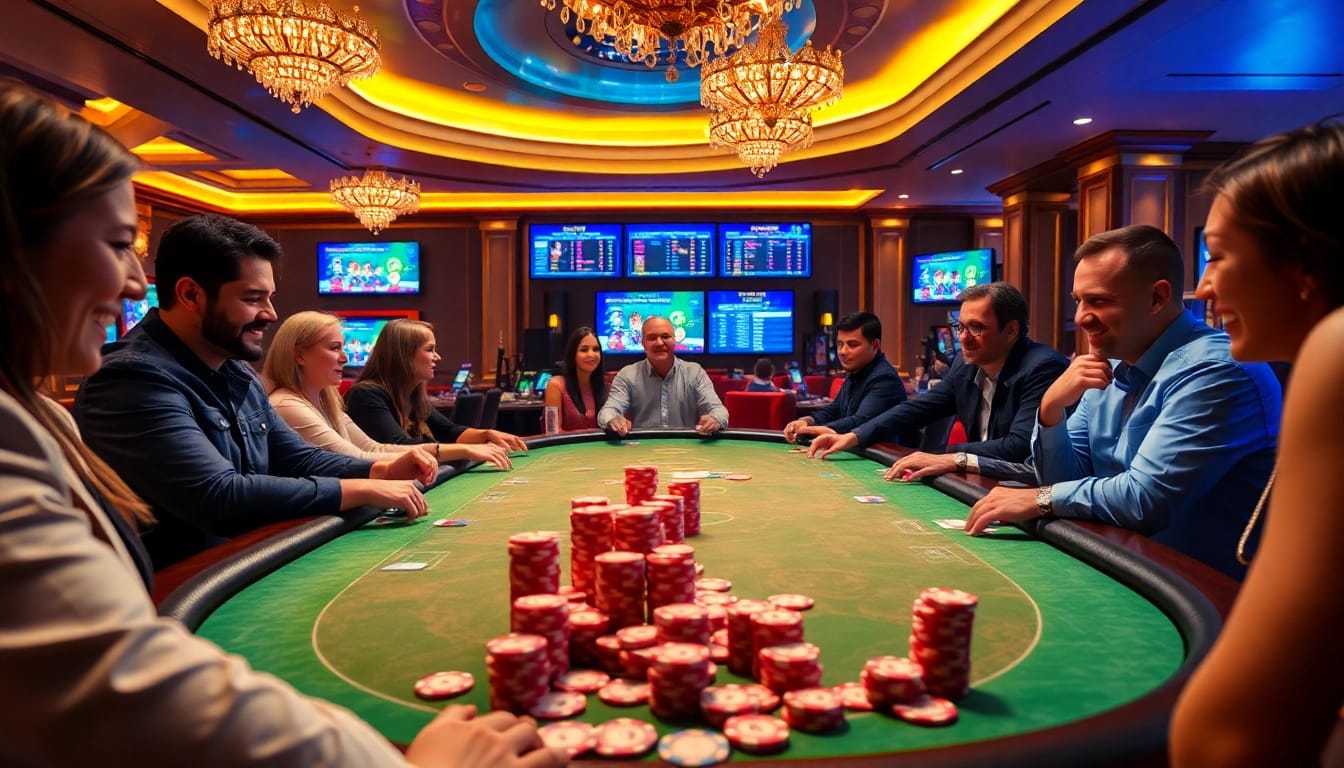 Experience the excitement of 7xl סוכן at a luxurious poker table with vibrant players and engaging gameplay.