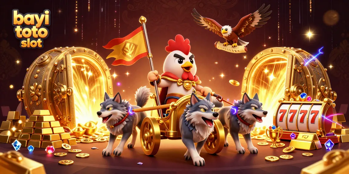 Experience big wins at bayi toto slot featuring an exciting 3D casino scene with golden treasures and vibrant energy.