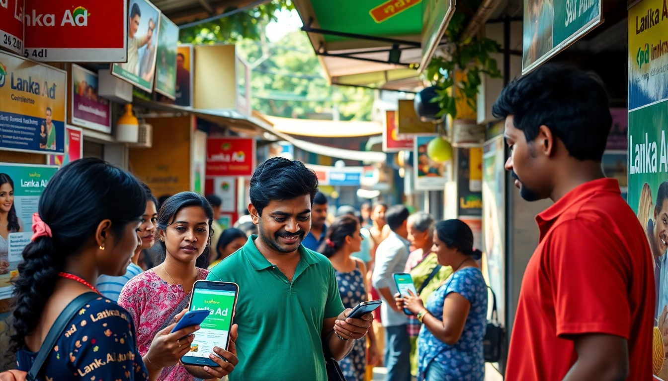 Engaging marketplace scene showcasing vibrant Lanka Ad listings in Sri Lanka.