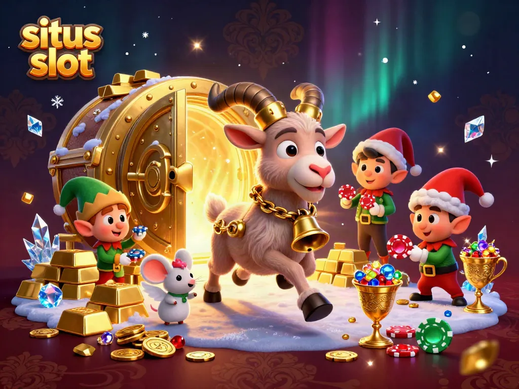 Menangkan permainan di situs slot dengan karakter animasi dalam suasana kasino yang meriah.