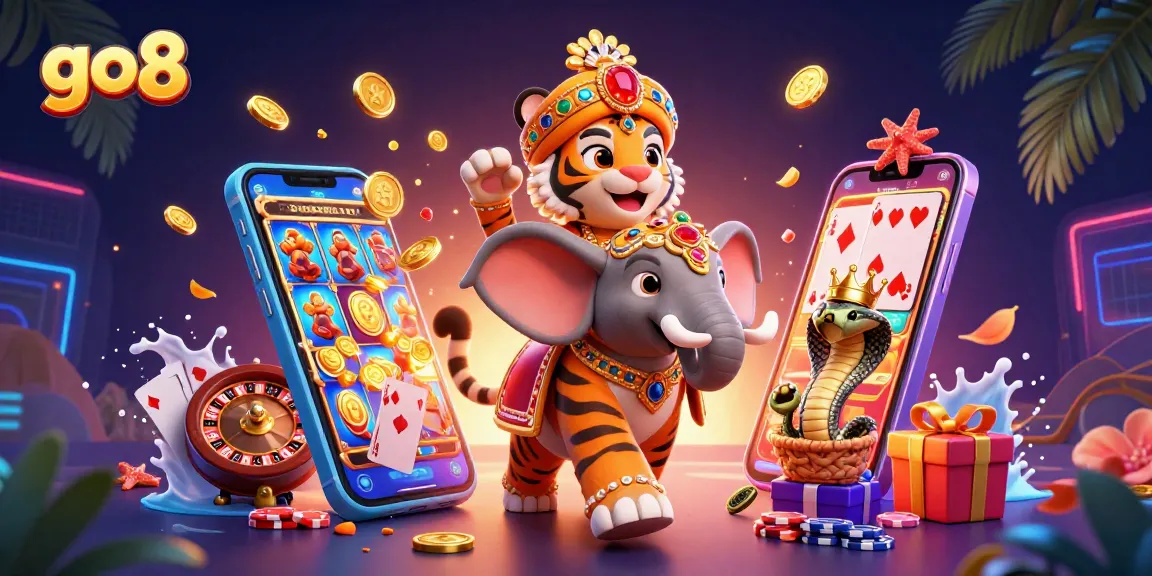 Engage with thrilling go8 casino adventures in this vibrant 3D illustration featuring a dynamic scene