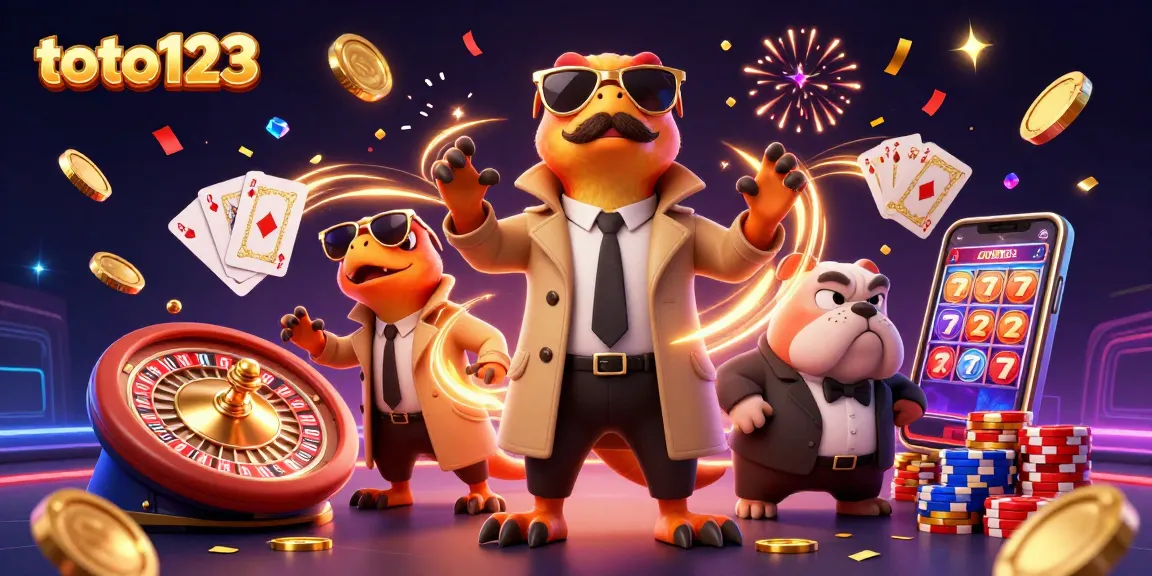 Engage with exciting gaming action at toto123 with raptors in disguise entering a casino.