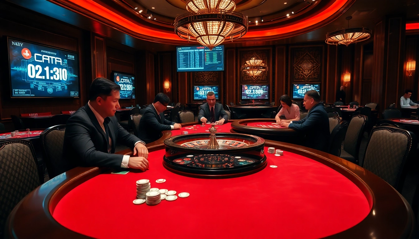 Engage with dynamic gameplay as players strategize using data china statistics in an upscale casino setting.