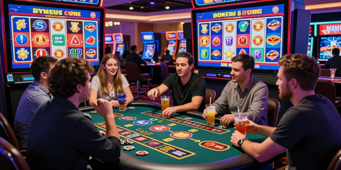 Players enjoying bonus buy slots in an exciting casino environment with vibrant animations.