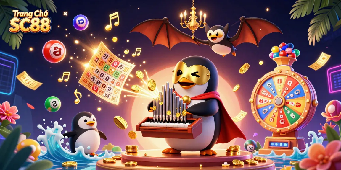 Engage in thrilling gameplay at Trang Chủ SC88 with vibrant casino elements and animated characters.
