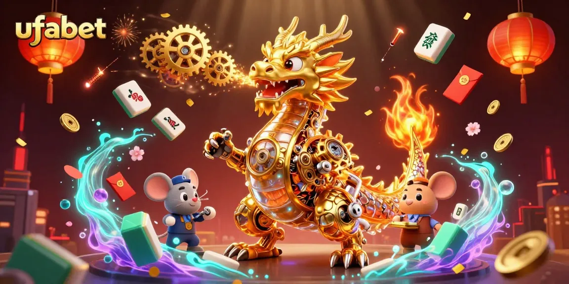 Play ufabet games with a stunning dragon and vibrant casino elements bringing excitement!