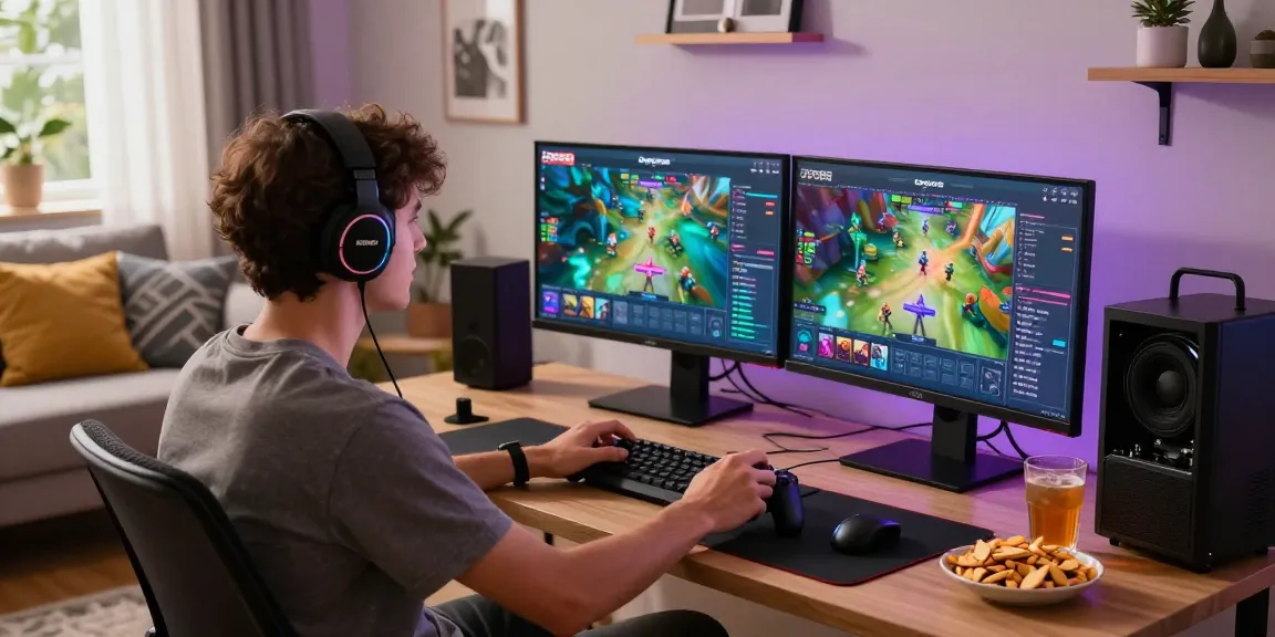 Engaging scene with a gamer immersed in online gaming on https://open88.games/ showcasing a lively environment.