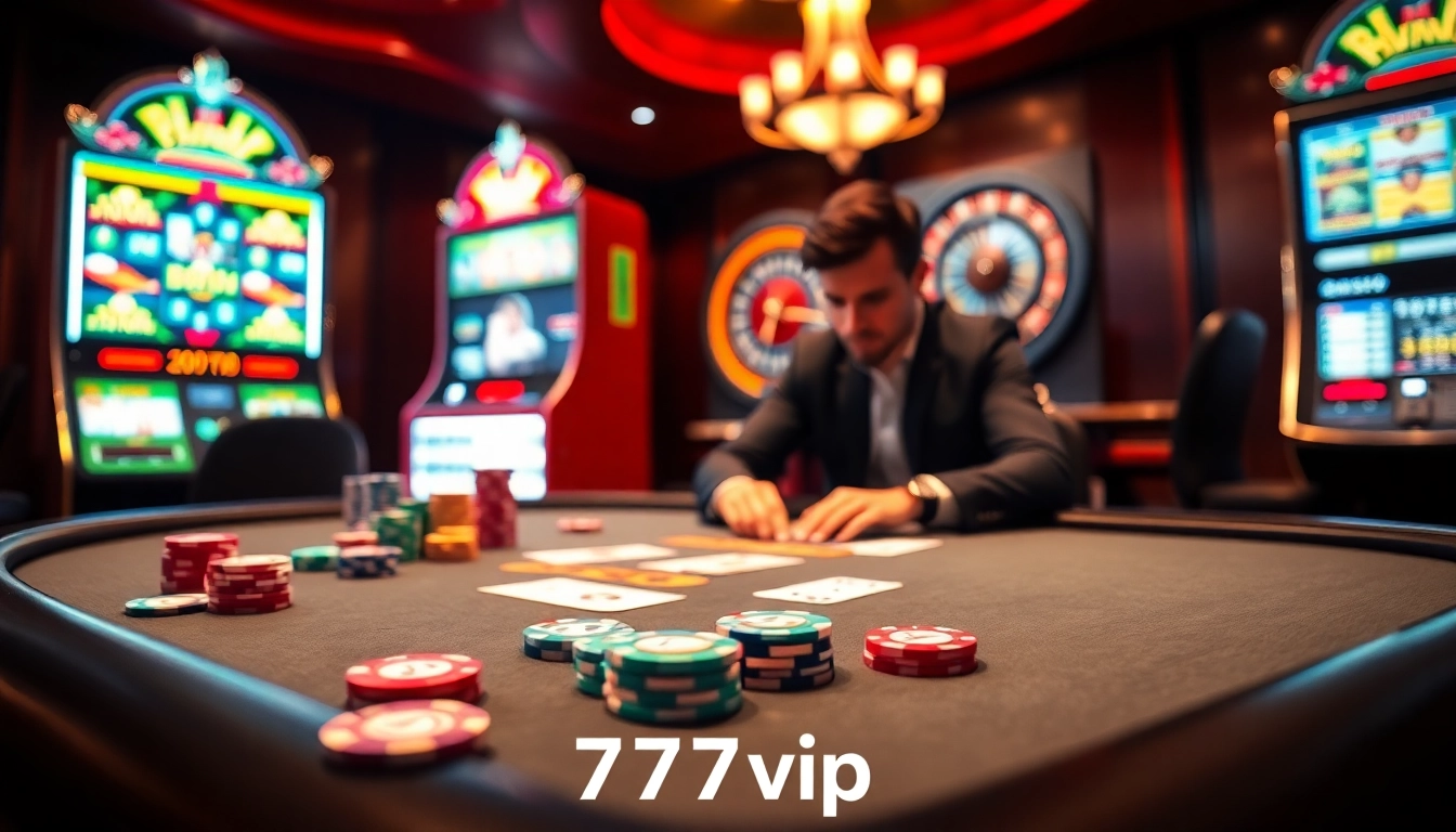 Players engaging at a luxury casino table, embodying the excitement of 777vip's gaming experience.