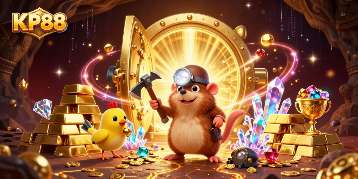 Experience thrilling wins at KP88 with a dynamic treasure hunt in a vibrant casino setting.