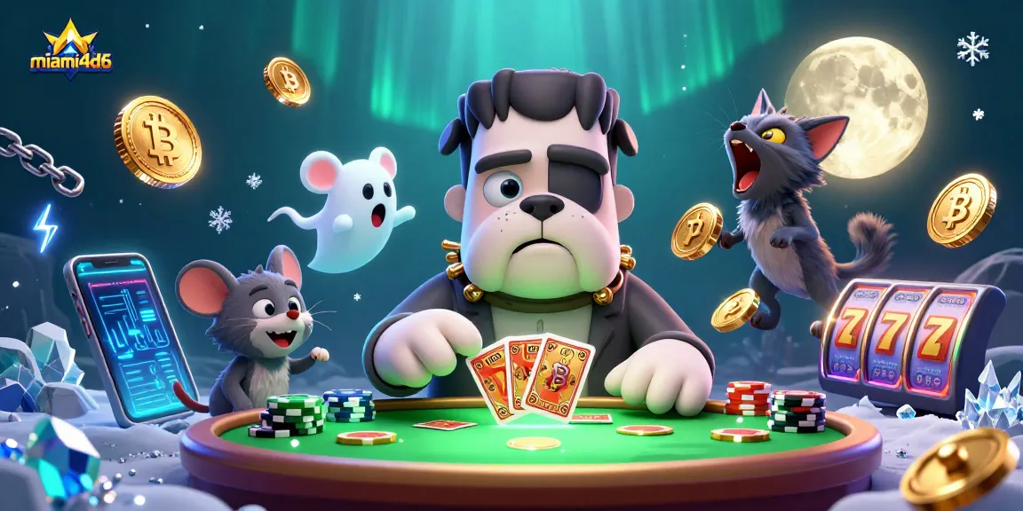 Experience thrilling card games with the 3D Miami4d6 bulldog dealer and a spooky, vibrant atmosphere