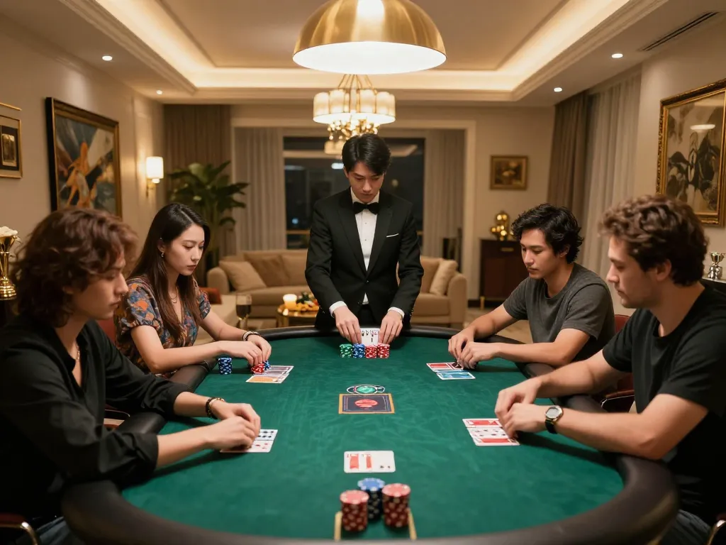 Experience the excitement of gacor poker games in a luxurious home setting.