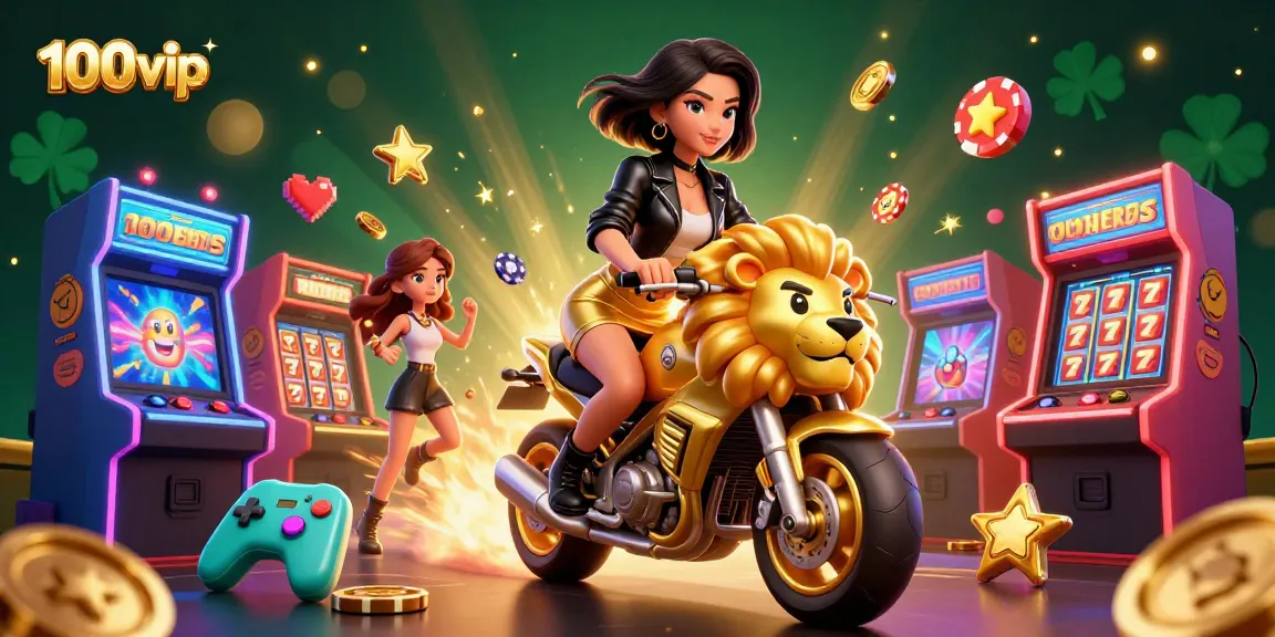 Experience the excitement of winning at 100vip with dynamic casino elements and glamorous characters.