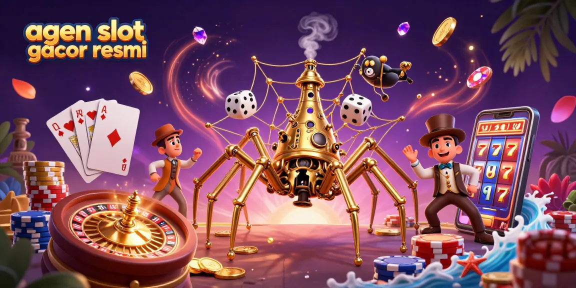 Engage in winning strategies at agen slot gacor resmi with this vibrant 3D casino illustration.