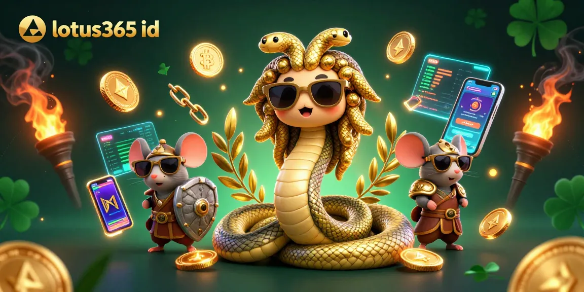 Bet on lotus365 id with a vibrant scene featuring Medusa and warrior mouse in a dynamic casino environment.