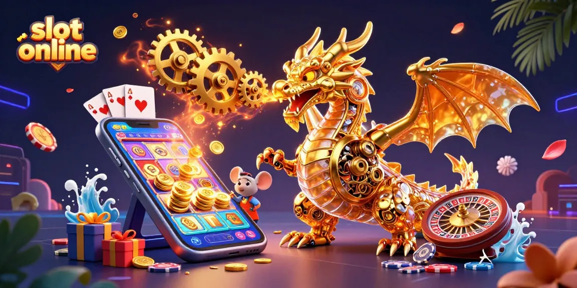 Menangkan slot online dengan bermain slot karakter naga dan aksesori kasino lainnya yang penuh warna.