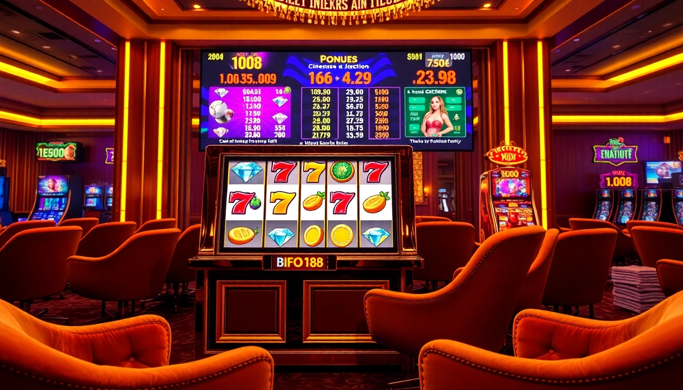 Experience online slots excitement at Bro138 with vibrant graphics and luxury gaming atmosphere.