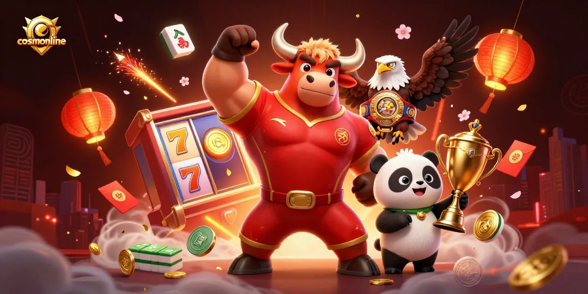 cosmonline presents an exciting casino scene with characters and gaming elements celebrating big wins.