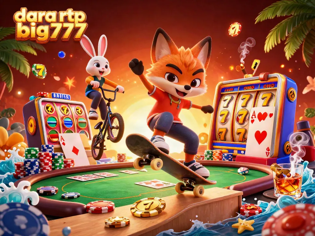 Experience thrilling gameplay with dara rtp big777, where foxes and rabbits reign in a vibrant casino scene.