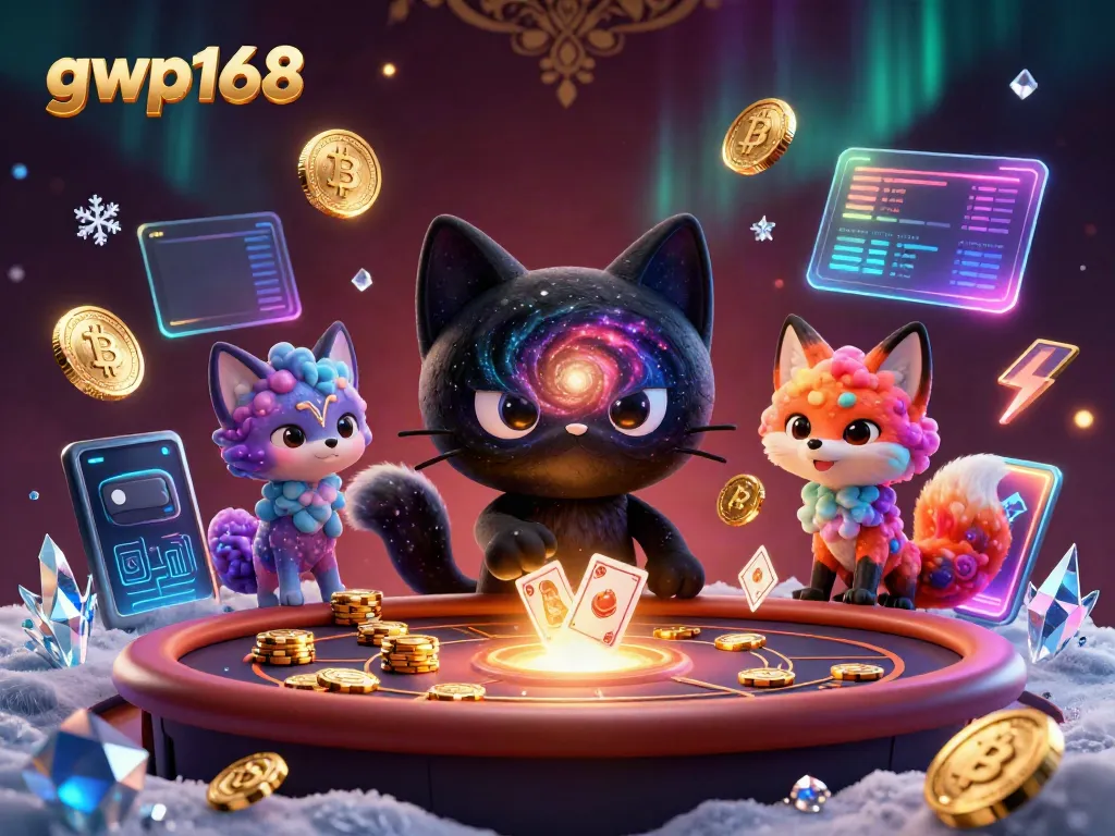 Menangkan permainan di gwp168 dengan kucing hitam galaksi di kasino semesta, menarik chip emas.