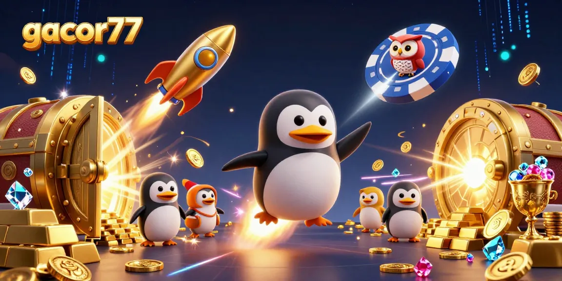 Rasakan keseruan gacor77 dengan penguin emas yang meluncur ke stasiun kasino yang glamor.