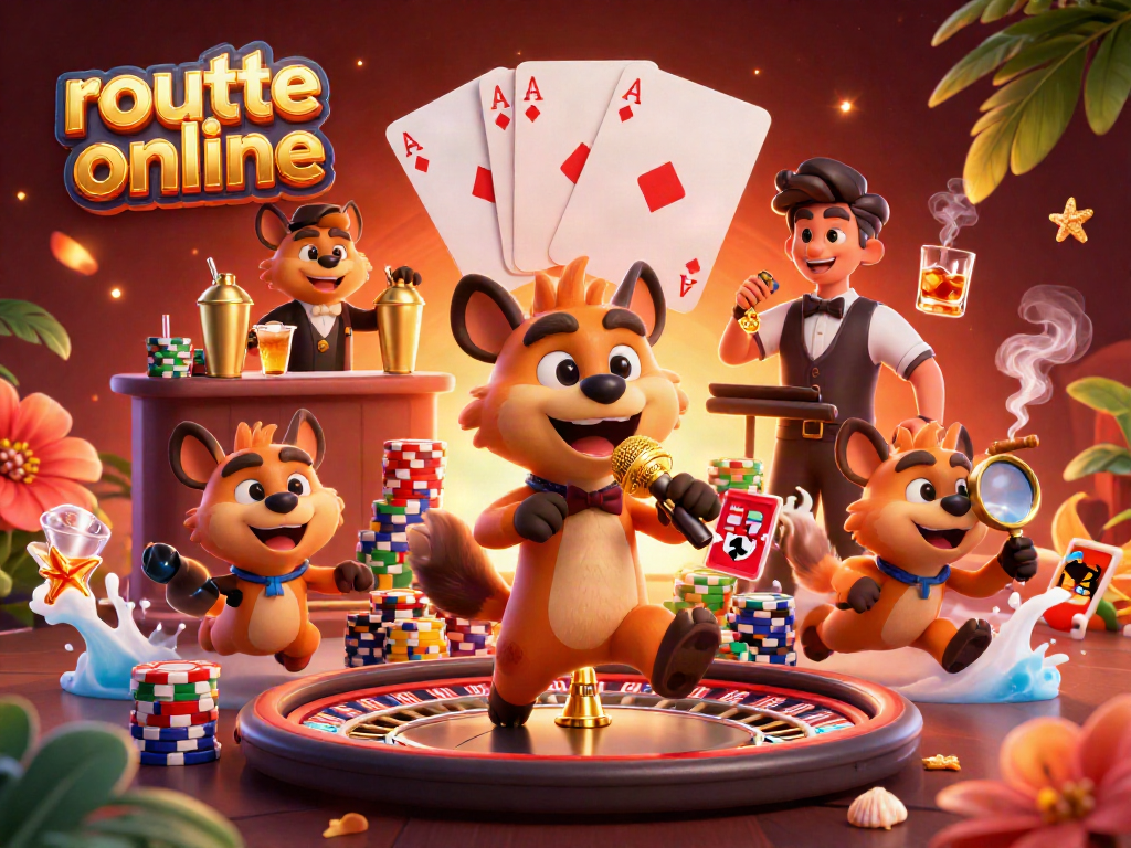 Engage with roulette online as hyena comedians light up a casino club scene filled with colorful chips.