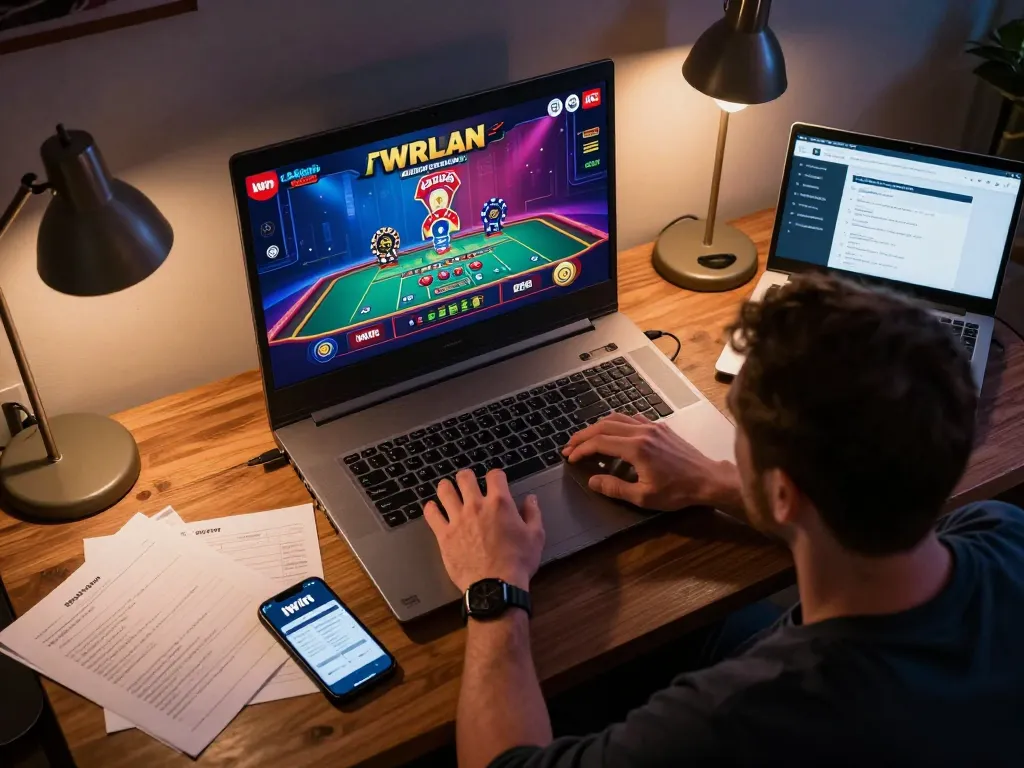 Iwin online casino gameplay showing player immersed in live dealer action