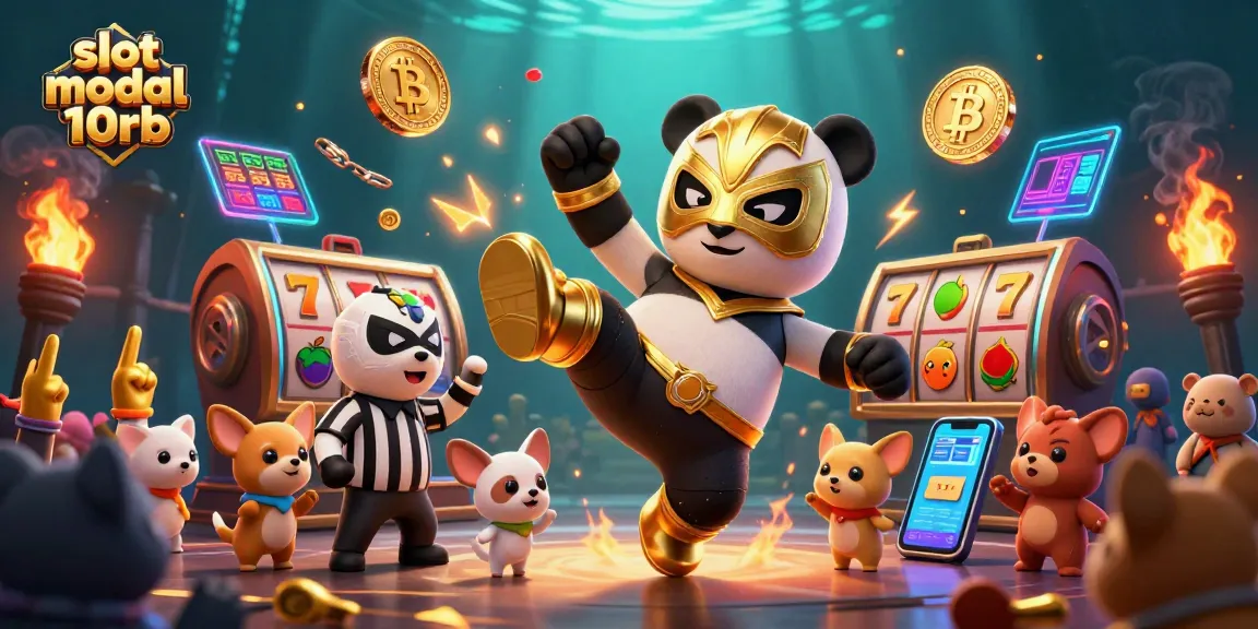 Engage in thrilling entertainment with slot modal 10rb, featuring animated characters and casino elements.