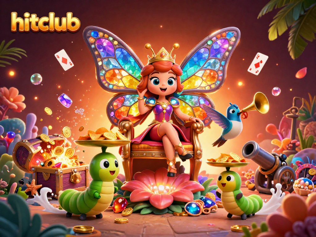 Engage with hitclub as the butterfly queen reigns over treasures, chips, and games.