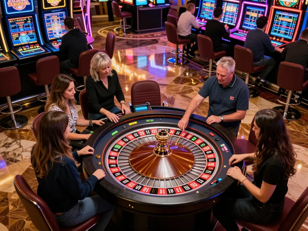 Exciting roulette action at cm88 com casino with players placing bets and croupier spinning wheel.
