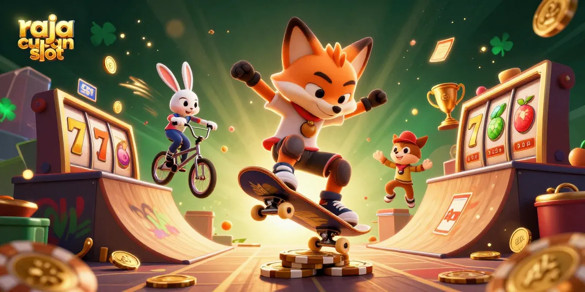 Raja cuan slot menampilkan ilustrasi 3D kartun seru dengan karakter rubah dan kelinci di dunia permainan slot