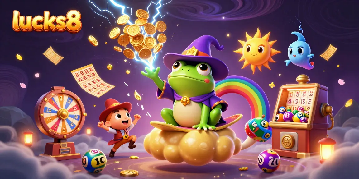 Experience the thrills of lucks8 with a vibrant illustration of a magical casino scene featuring golden coins and exciting game elements.