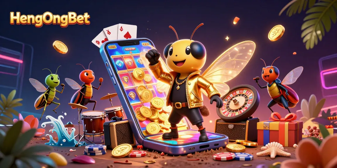 Engage in thrilling gameplay with HengOngBet, featuring vibrant 3D characters and exciting casino elements.