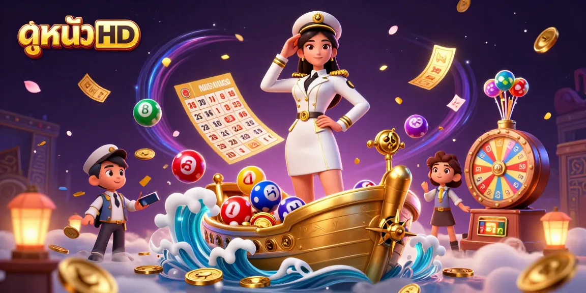 Experience ดูหนังHD with vibrant lottery elements and an elegant figure in a dynamic gaming scene.