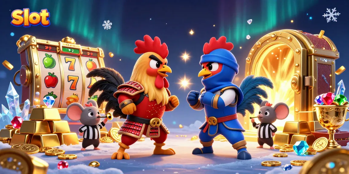 Engage with thrilling slot adventures while roosters battle for supremacy in vibrant 3D!