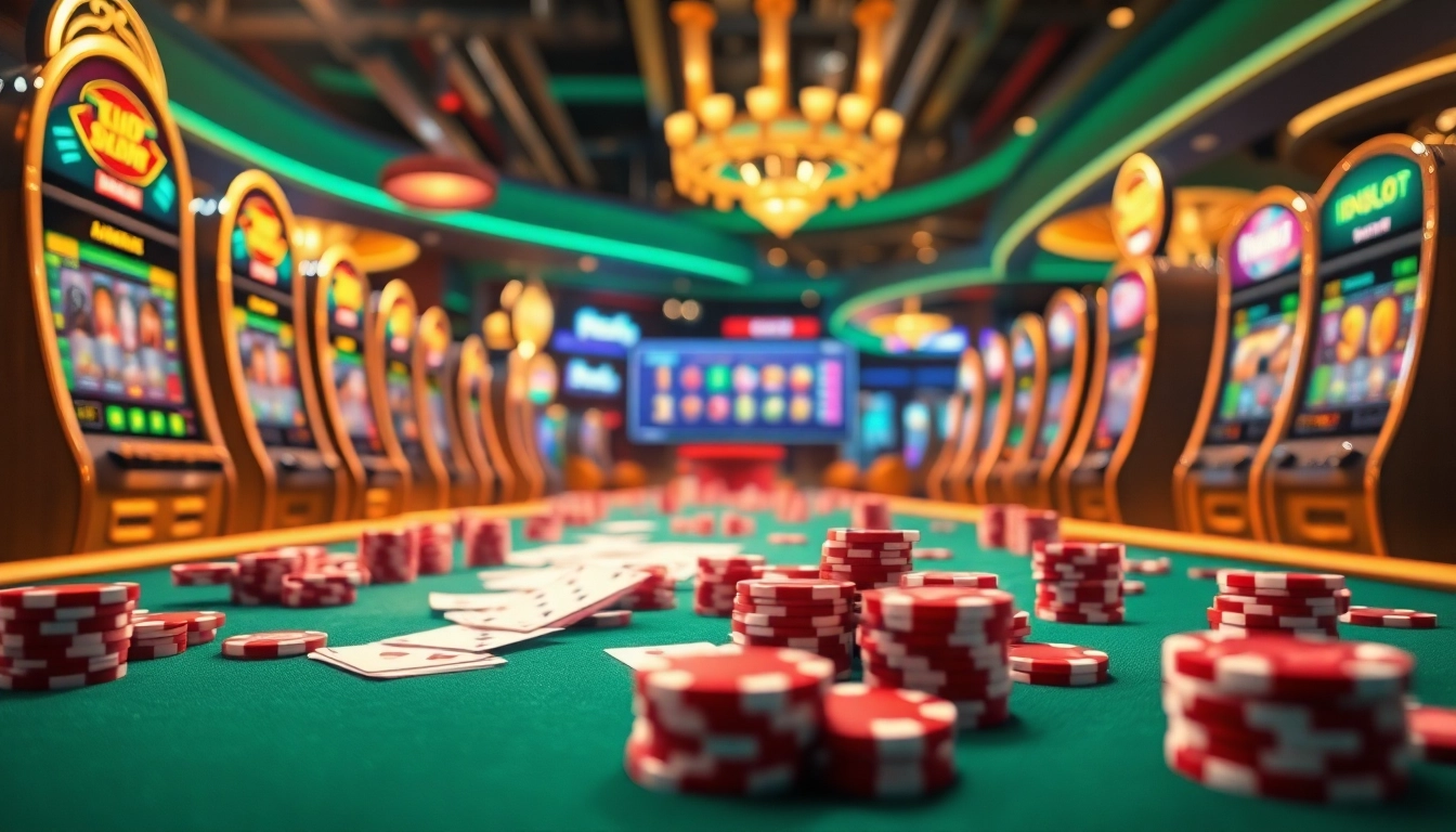 IDNSLOT online slot game interface showcasing exciting gaming action with vibrant slot machines.