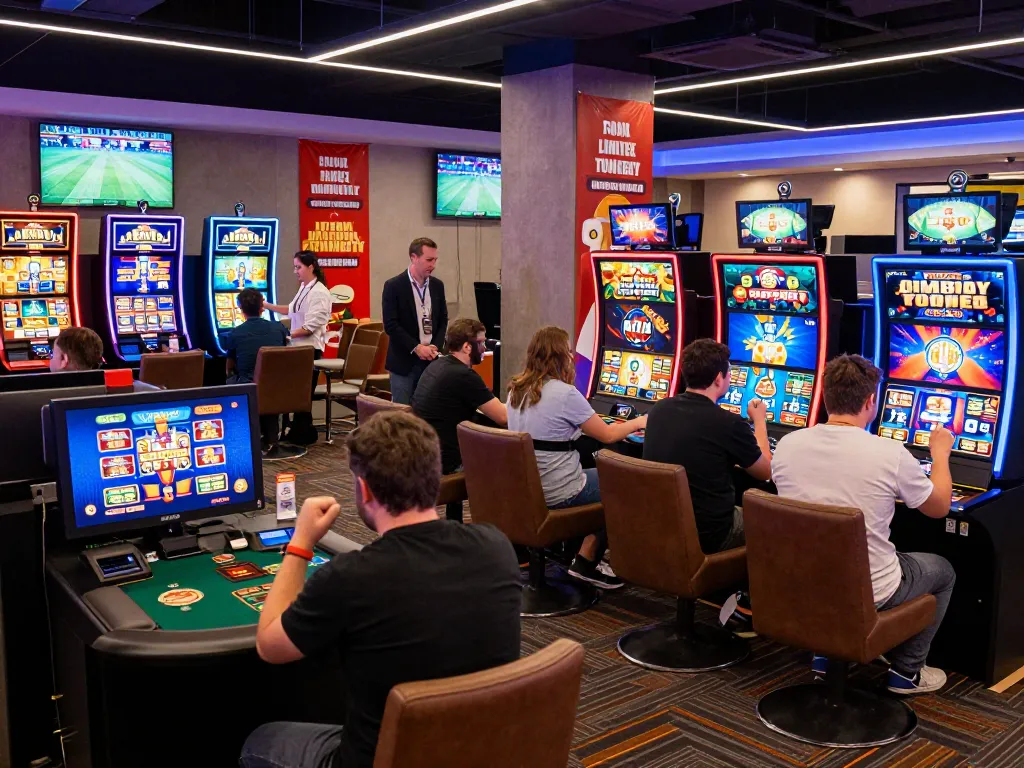 Engaging online gaming atmosphere at gi8 with players enjoying slots and sports betting.
