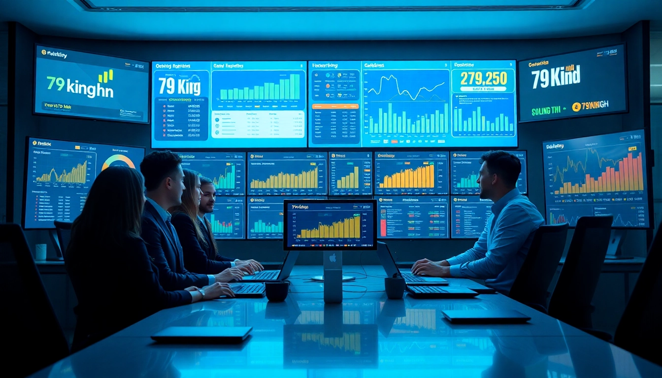 79king hn: Modern fintech marketing dashboard with team strategizing