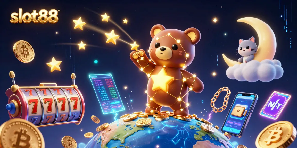 Mainkan slot88 dengan gambar luar biasa dari bintang emas dan koin yang bersinar di latar belakang.
