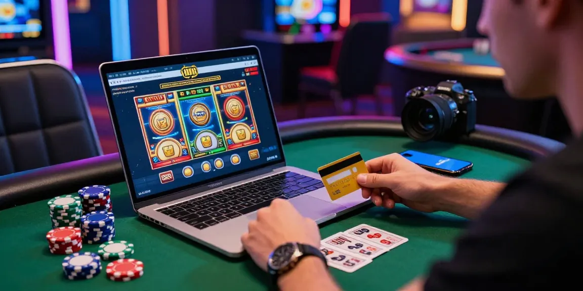 https://being-there.org.uk featured in a lively online casino scene, showcasing a player engaging with credit card deposits.