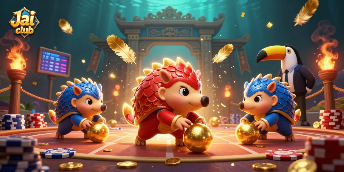 Engage in thrilling gameplay on Jai club with dynamic pangolin rivals and colorful casino elements.