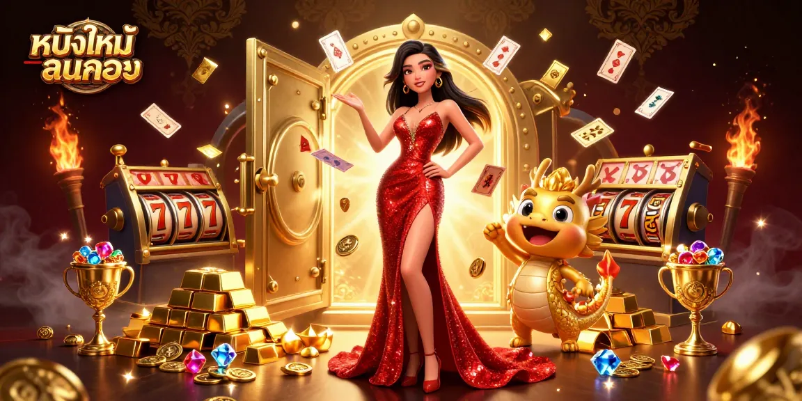 Experience thrilling gameplay with หนังใหม่ชนโรง in a lavish 3D casino scene featuring dynamic game elements.