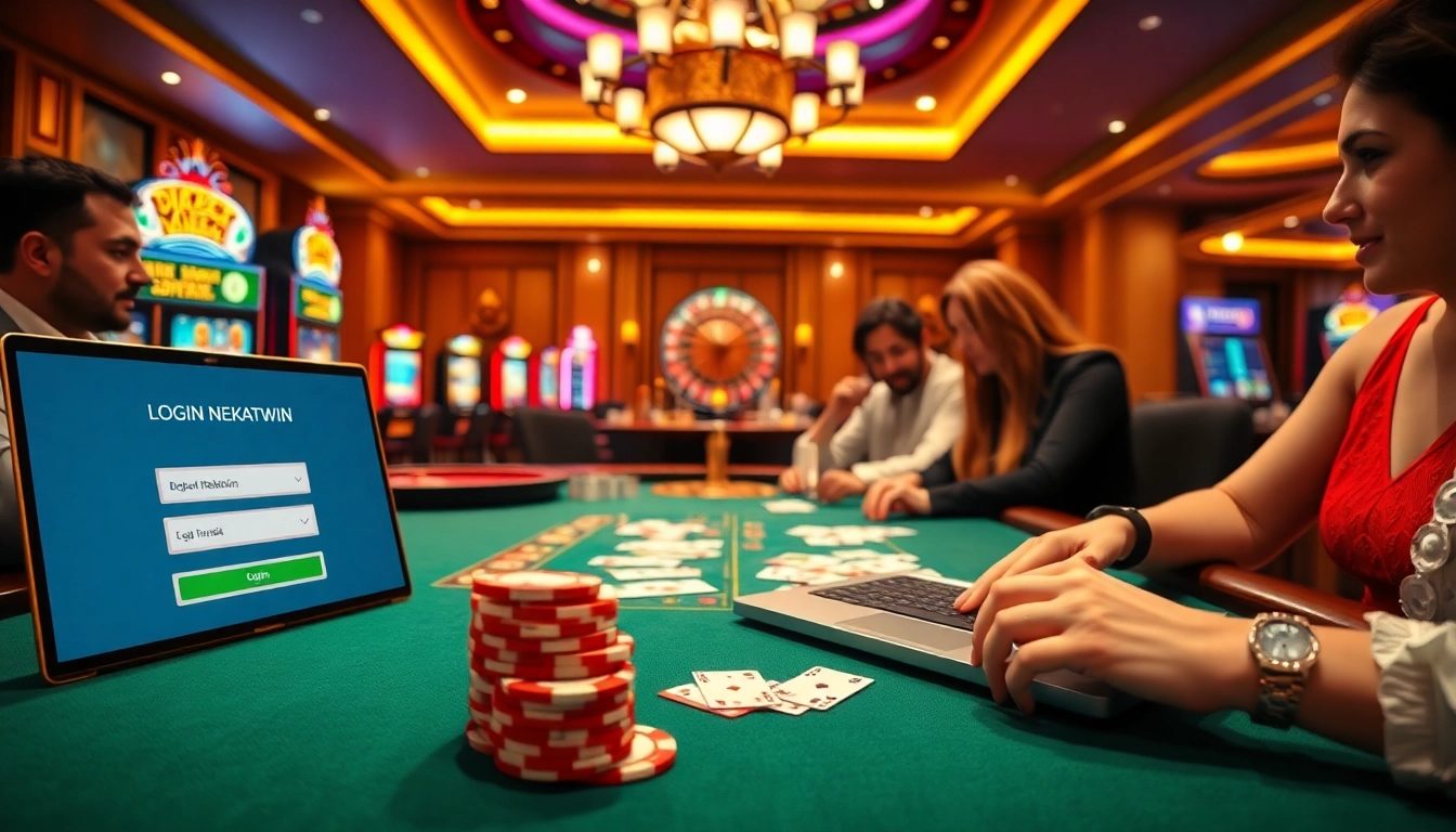 Experience the thrill of online gaming login nekatwin at a luxurious casino table.