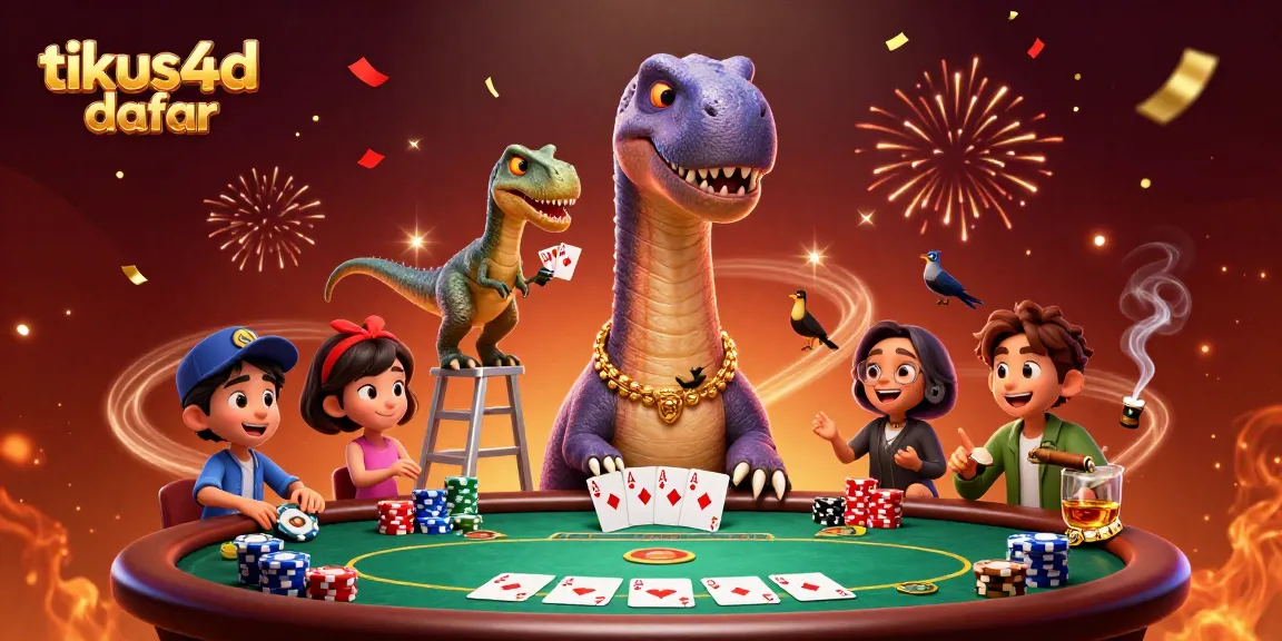 Engage in gaming strategies and insights with tikus4d daftar in this vibrant casino illustration.