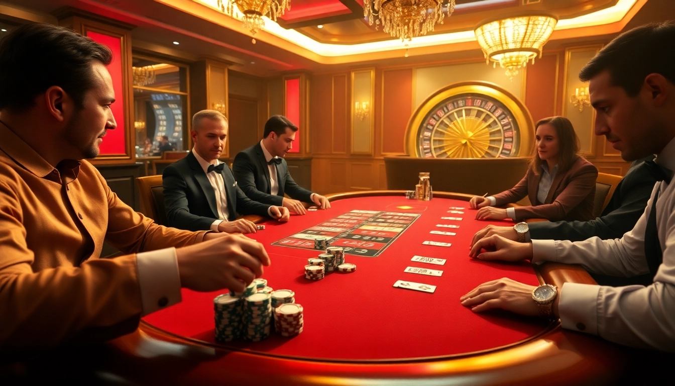 Experience RR88's high-stakes poker action with vibrant casino elements and luxurious ambiance.