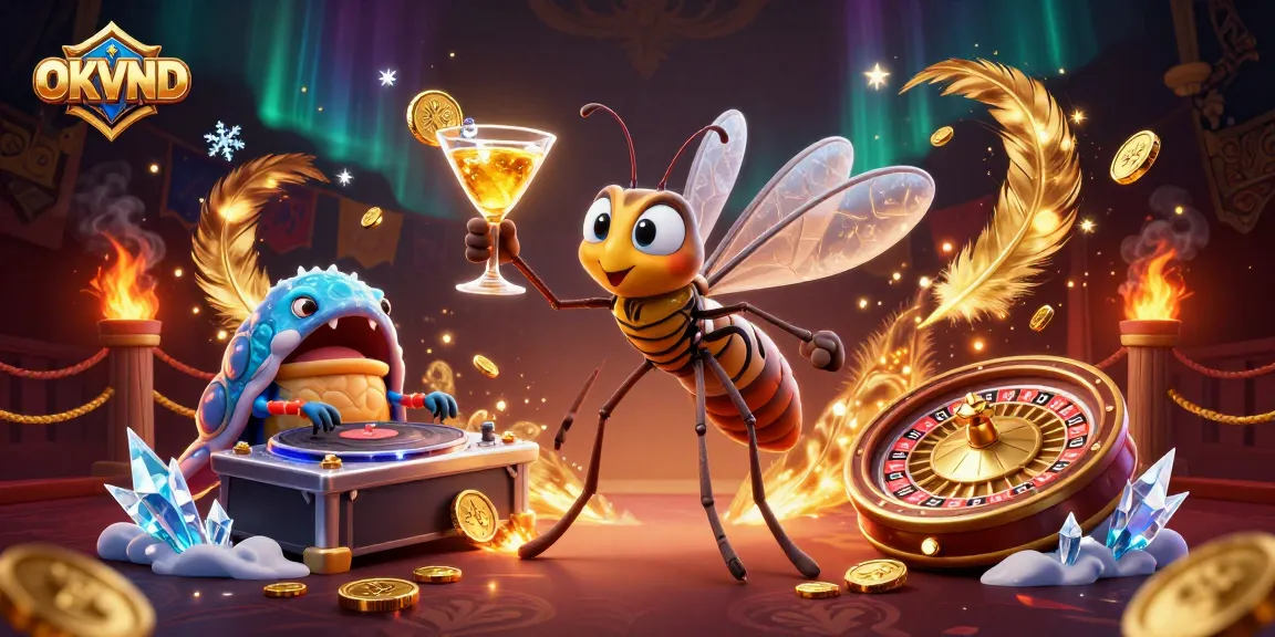 Experience fun gaming at OKVND with a vibrant casino scene featuring unique characters and rich graphics.