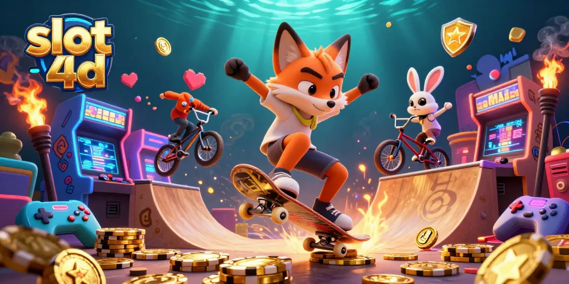Experience thrilling gameplay with slot 4d in a colorful casino-inspired 3D scene featuring game characters.