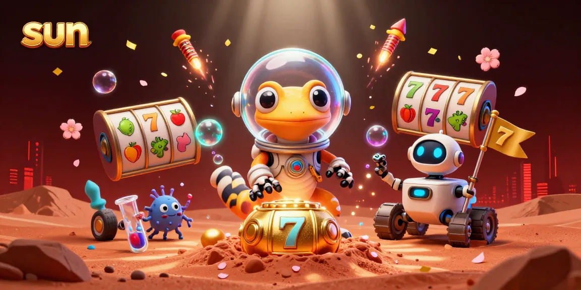 Engage with the sun-themed casino adventure featuring vibrant martian gaming elements.