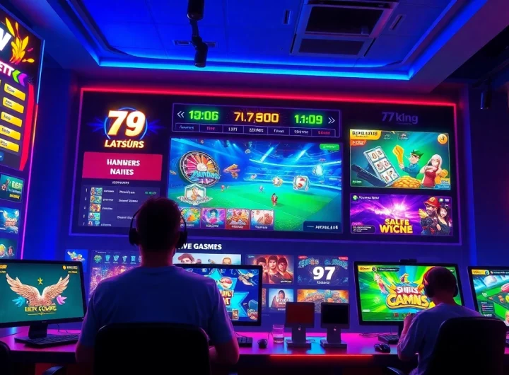 A vibrant online gaming interface for 79king hn showcasing diverse game categories, dynamic graphics, and a user-friendly layout.